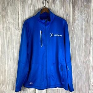 Ogio Endurance Jacket Sz L Blue Full Zip Soft Shell Arcesium Logo Pockets Golf